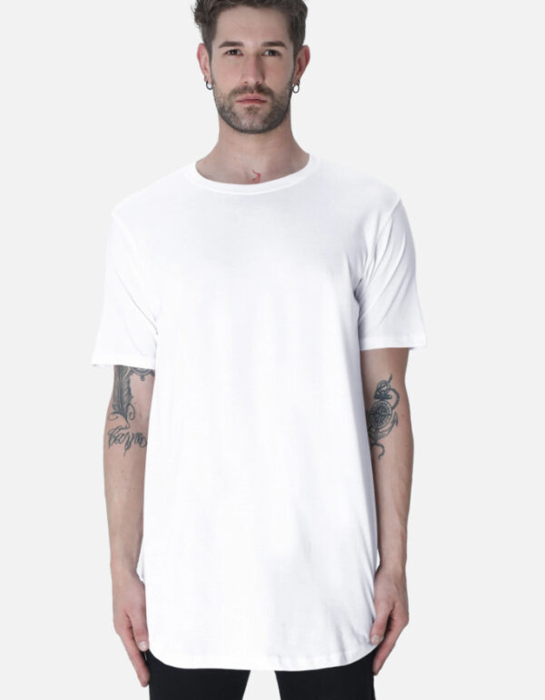 Men's Longline Curved Tee - Image 3